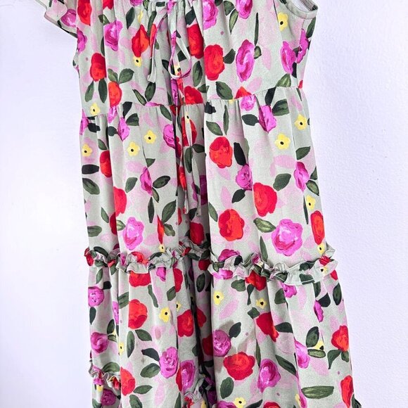 Floral Pullover Easy Breezy Mini Dress Bell Sleeve TCEC, Size S - Picture 7 of 16